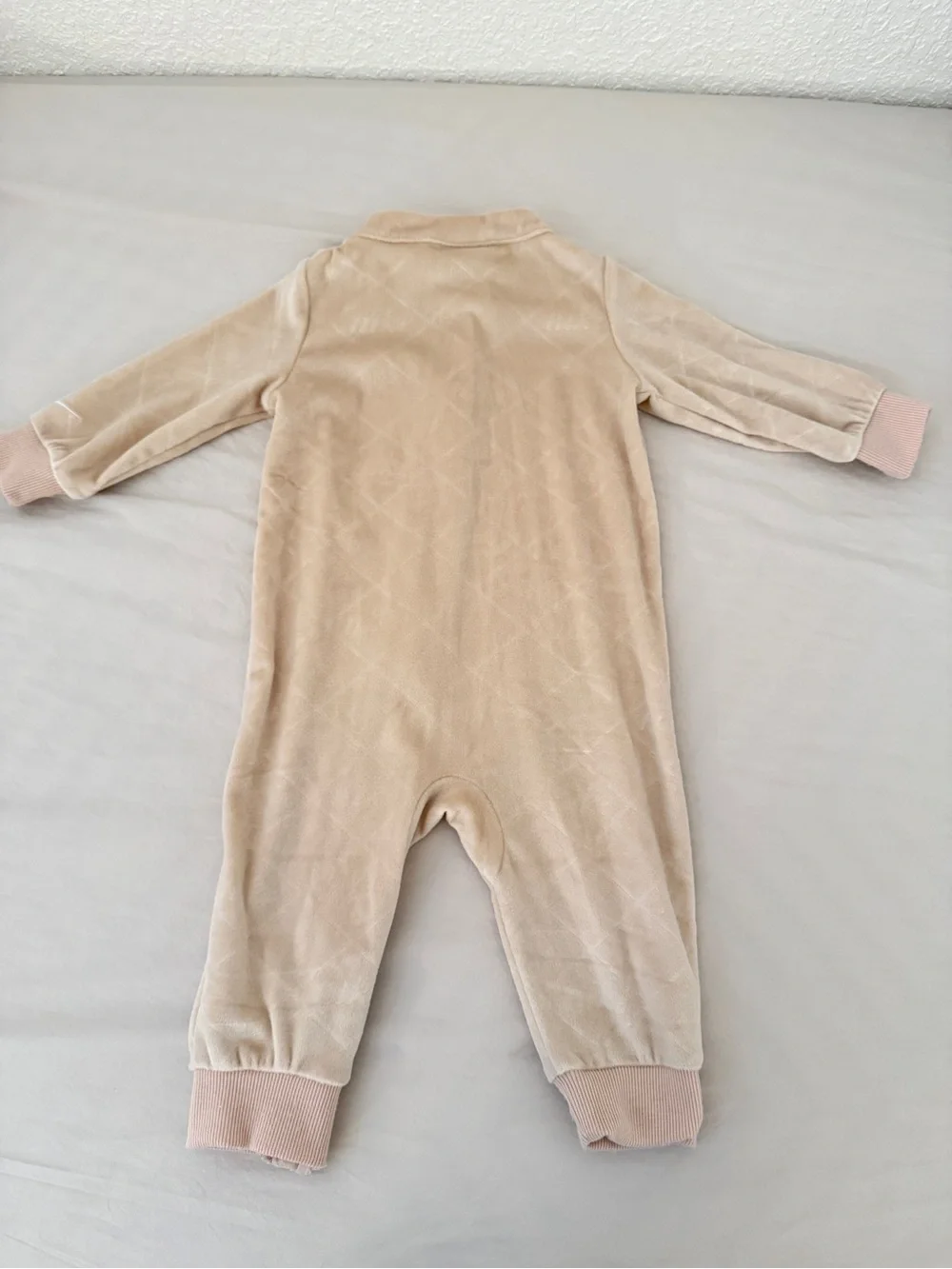Nike Beige Infant Cozy Aop Monogram Coverall